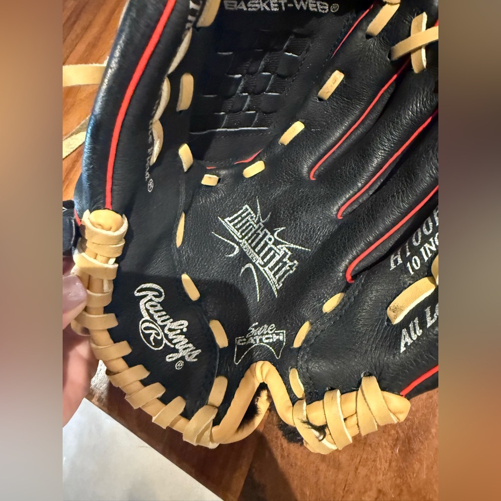 Rawlings Black and Cream Baseball Glove